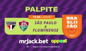 Representação gráfica com as imagens dos escudos de São Paulo x Fluminense para o jogo da Brasileirão.