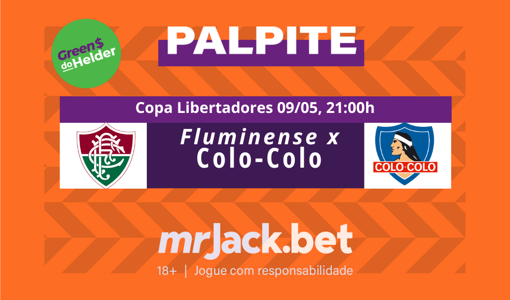 Representação gráfica com as imagens dos escudos de Colo Colo x Fluminense para o jogo da Copa Libertadores da América.